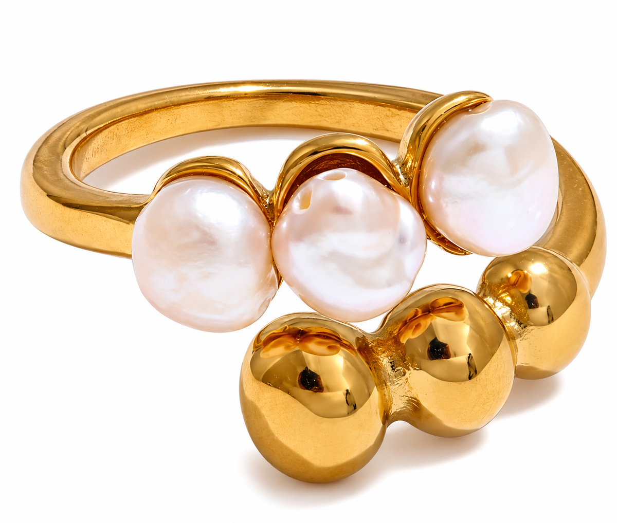 Jana - Pearls Shell Ring