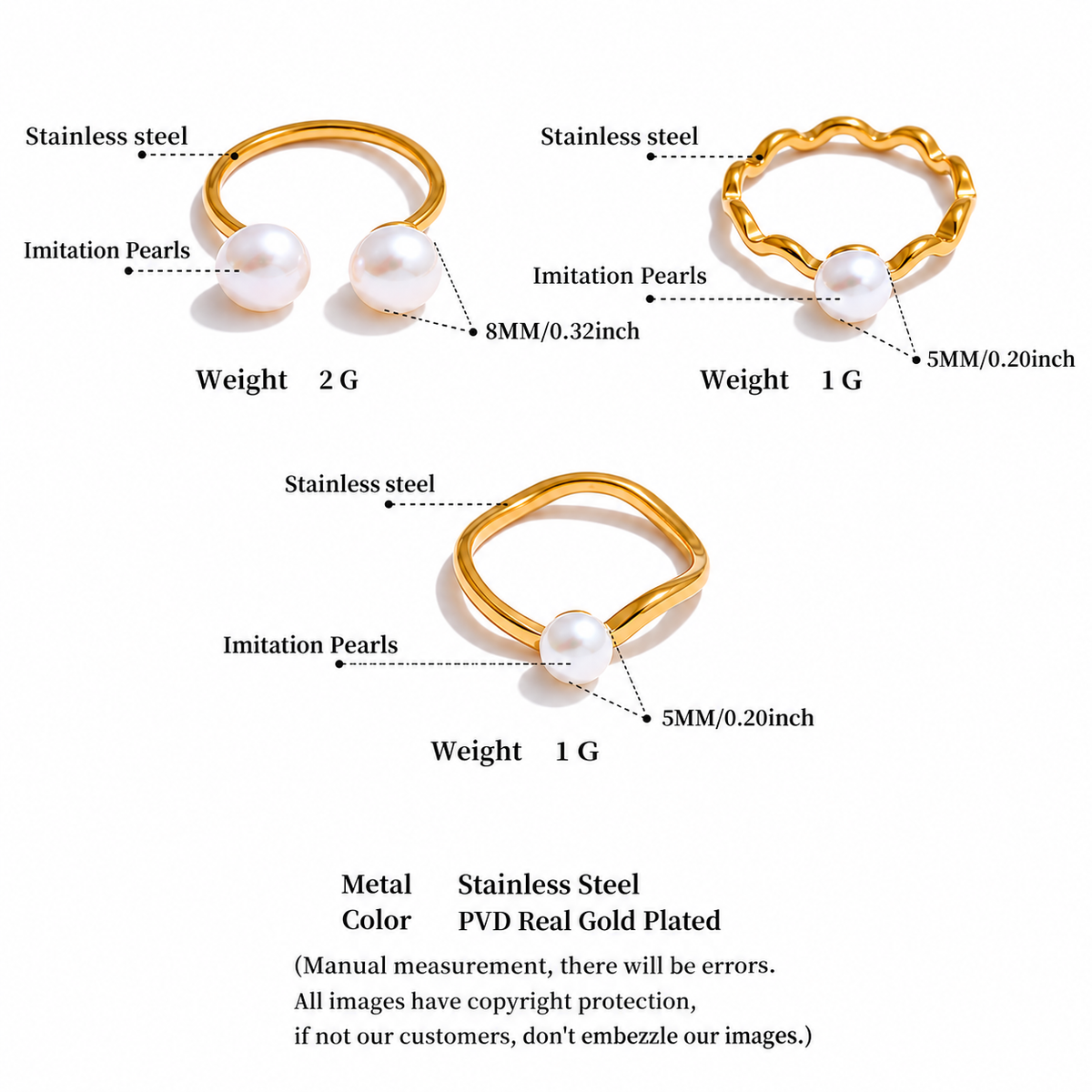 Indie - Pearls Shell Ring