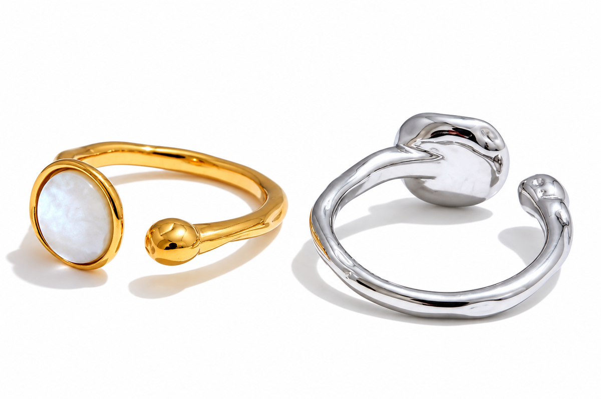 Kinsley - Pearls Shell Ring