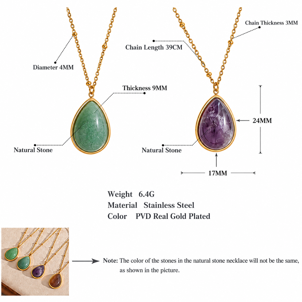 Hallie - Stone Necklace